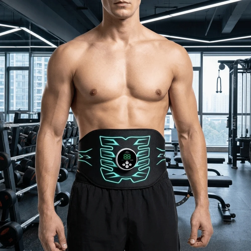 EMS Abdominal Toning Belt Smart USB Recharge Muscle Toner Trainer Adjustable Wireless EMS Muscle Stimulator Arm Leg