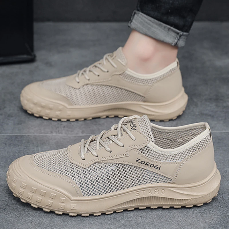 2024 Summer Breahable Men Shoes Casual Sneakers Waterproof Men Outdoor Shoes Mesh Non-slip Sole Mesh Walking Shoe Man Zapatos