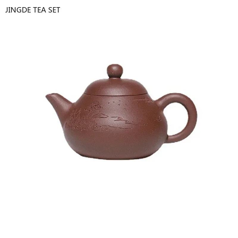 

1PCS 110ml classic Yixing purple clay teapot Chinese filter kettle Raw ore zhu mud beauty tea infuser zisha Tea set