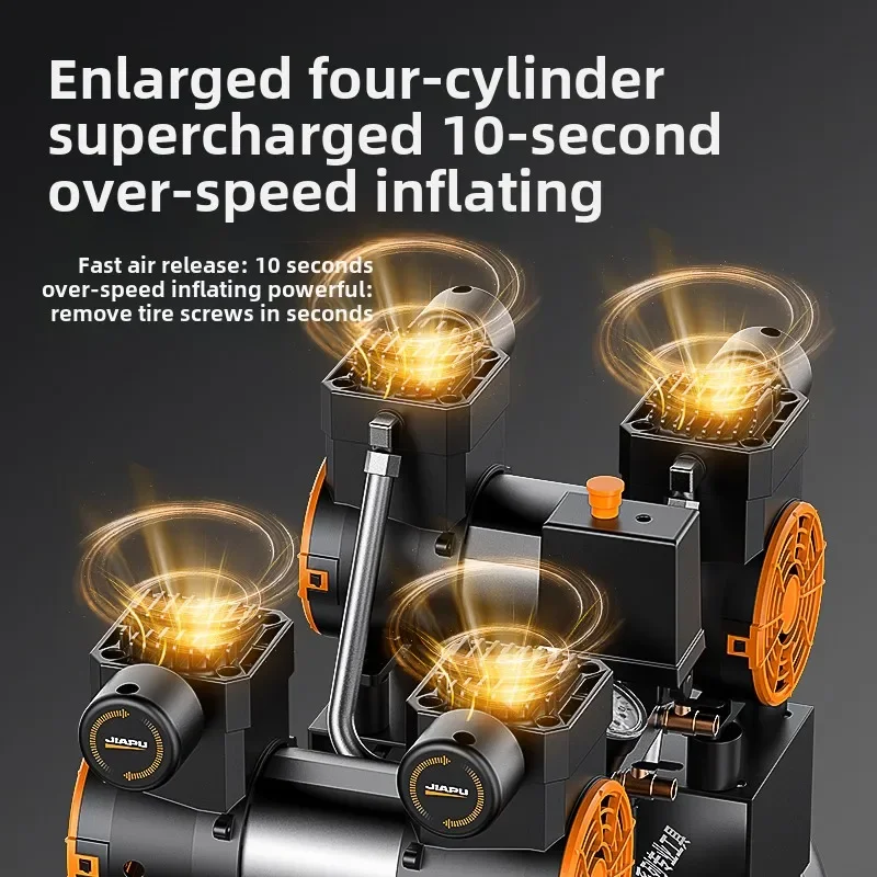 220V Industrial Grade Air Compressor Pump Mini Silent Oil-Free Air Pump for Car Tire Inflation AX