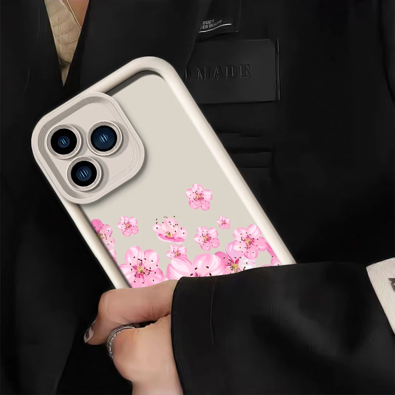 حافظة هاتف غير لامعة مقاومة للصدمات لهاتف Xiaomi Poco C65 M7 Pro M6 Plus M5s C55 C51 C40 C50 C31 M4 M3 M2 C61 غطاء مطبوع عليه زهور من البولي يوريثان الناعم