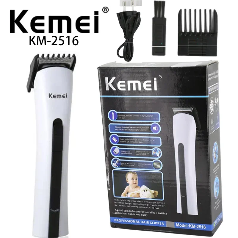 Kemei เครื่องกำจัดขนบนเคราไฟฟ้าสำหรับผู้ชาย, ที่โกนหนวดไฟฟ้ามีปลั๊กแบบยุโรป220-240V ที่เล็มเครื่องมือสร้างแบบจำลอง KM-2516