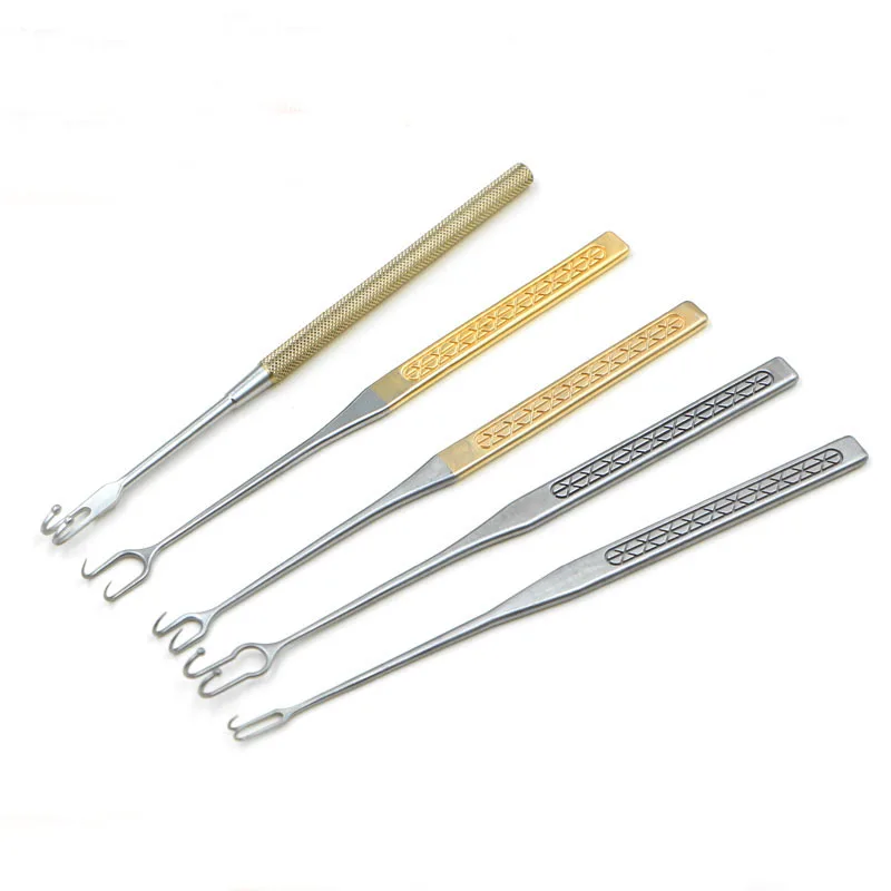 Stainless steel eyelid nose Plastic retractor double eyelid pouch two claws double teeth retractor eye instrument tool