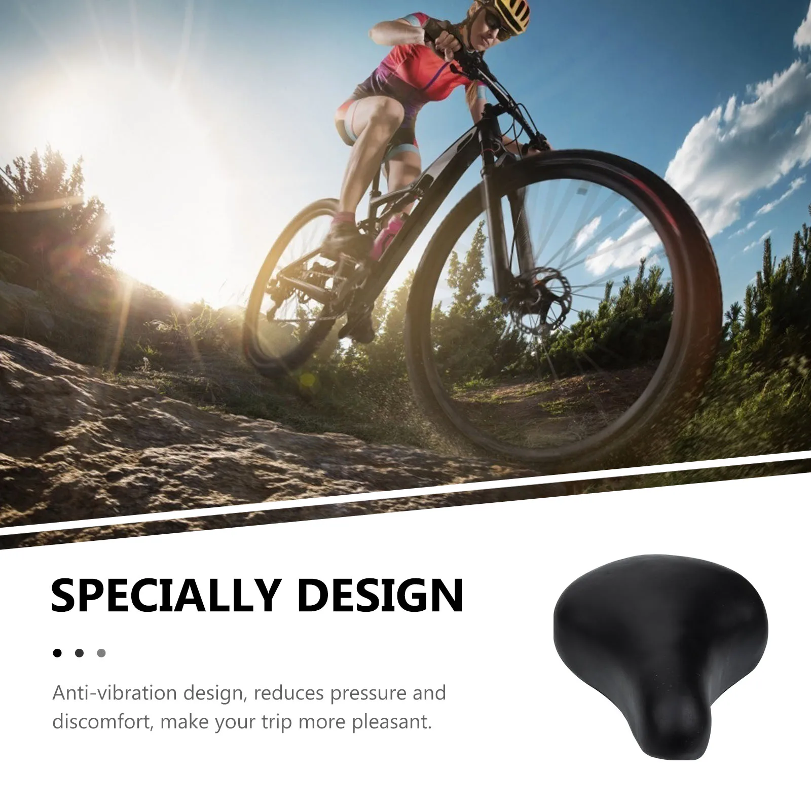 

Ultra Soft Pu Comfortable Mountain Seat Replacement Cushion Anti-Vibration Design Spongy Padded Bicycle For Women Men