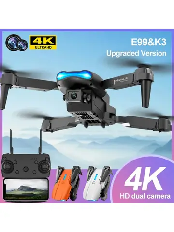 K3 Pro E99 Drone dobrável com câmera grande angular 4K HD WIFI Modo de retenção de altitude Quadricóptero RC para fotografia aérea