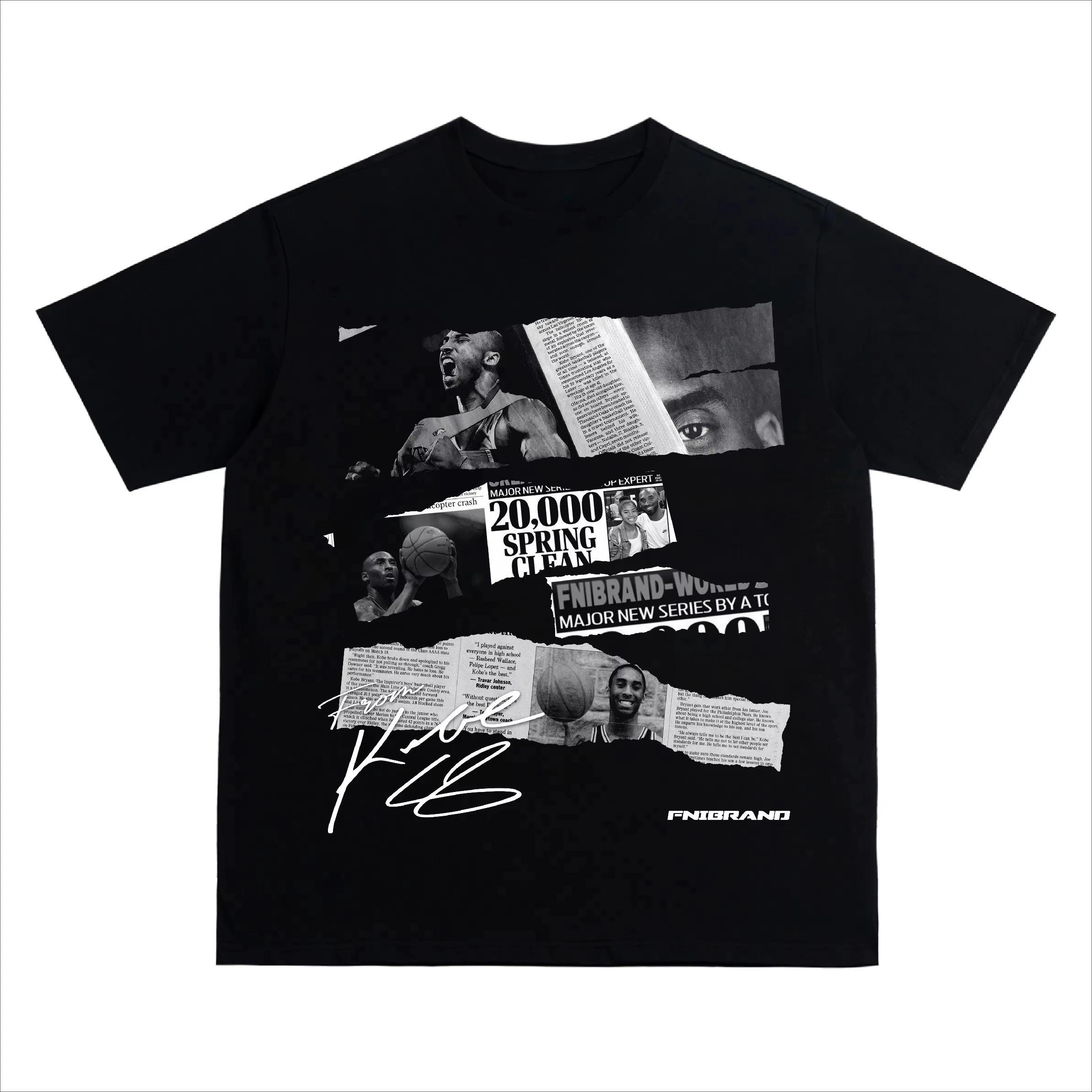 Summer Cotton T-shirt Street Wear Basketball Kobe Bryant Graphic Print Loose T-shirt Top Men's T-shirt for Both Men and Women