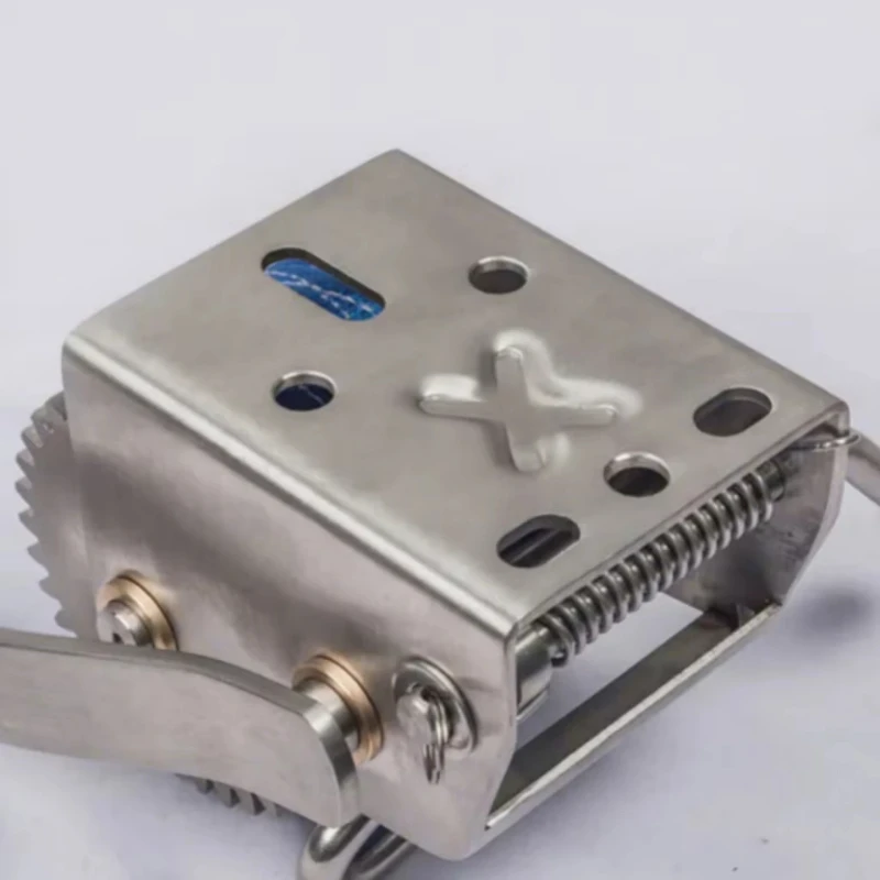 1800 lb stainless steel hand winch with 30M self-locking cable, corrosion resistant marine trailer cable puller