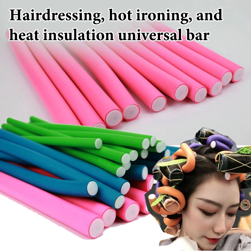 10pcs Flexible Hair Curling Rod Hair Curler Makers Soft Foam Bendy Twist Curls Flexi Rollers Styling Tools No Heat Roller