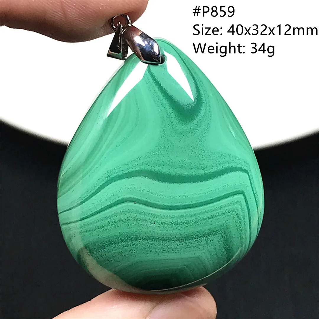 Top Natural Green Malachite Chrysocolla Pendant For Women Men Silver Beads Healing Luck Wealth Crystal Gemstone Jewelry AAAAA