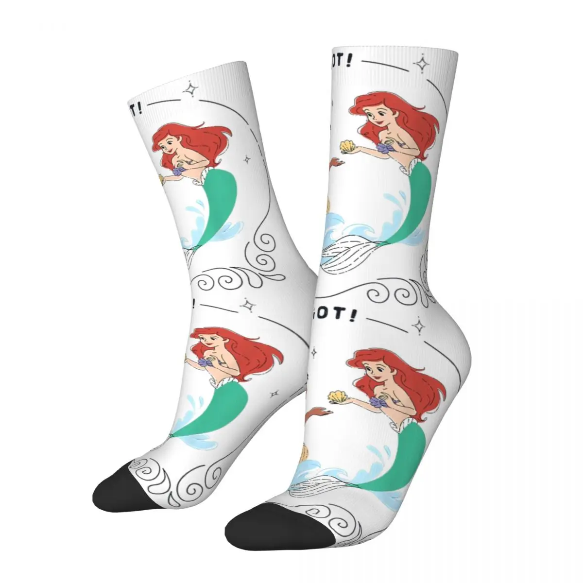 Winter Warm Retro Men\'s Women\'s Princess Moana And Ariel Sea What I Got Socks Sweat Absorbing Basketball Socks