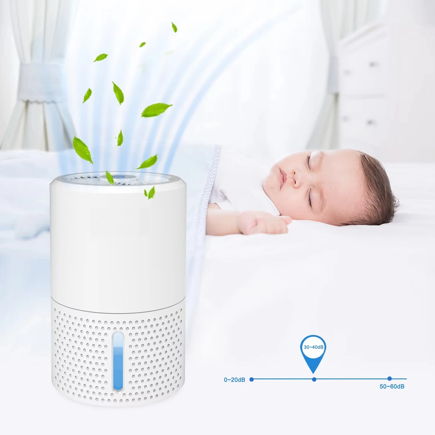 900ML Detachable Tank Portable Mini Damp Absorber Silent Timing Humidity Adjust Compact Mildew Remover Wholesale  Supply