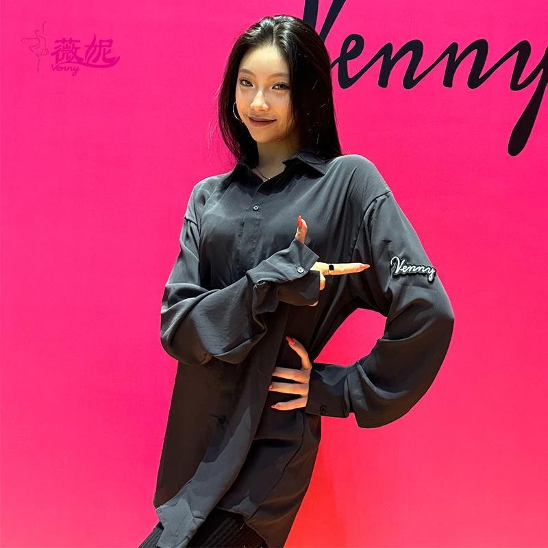 

Vennystyle Latin Dance Set Boys Fitted Training Top & Pants Professional Standard Long Sleeve Breathable Dancewear Dance shirt