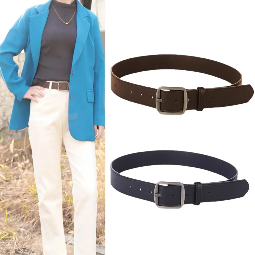 Женский джинсовый ремень, винтажный джинсовый ремень унисекс в западном стиле с регулируемым дизайном, ретро-джинсовый ремень с несколькими отверстиями для мужчин и женщин, искусственный ремень