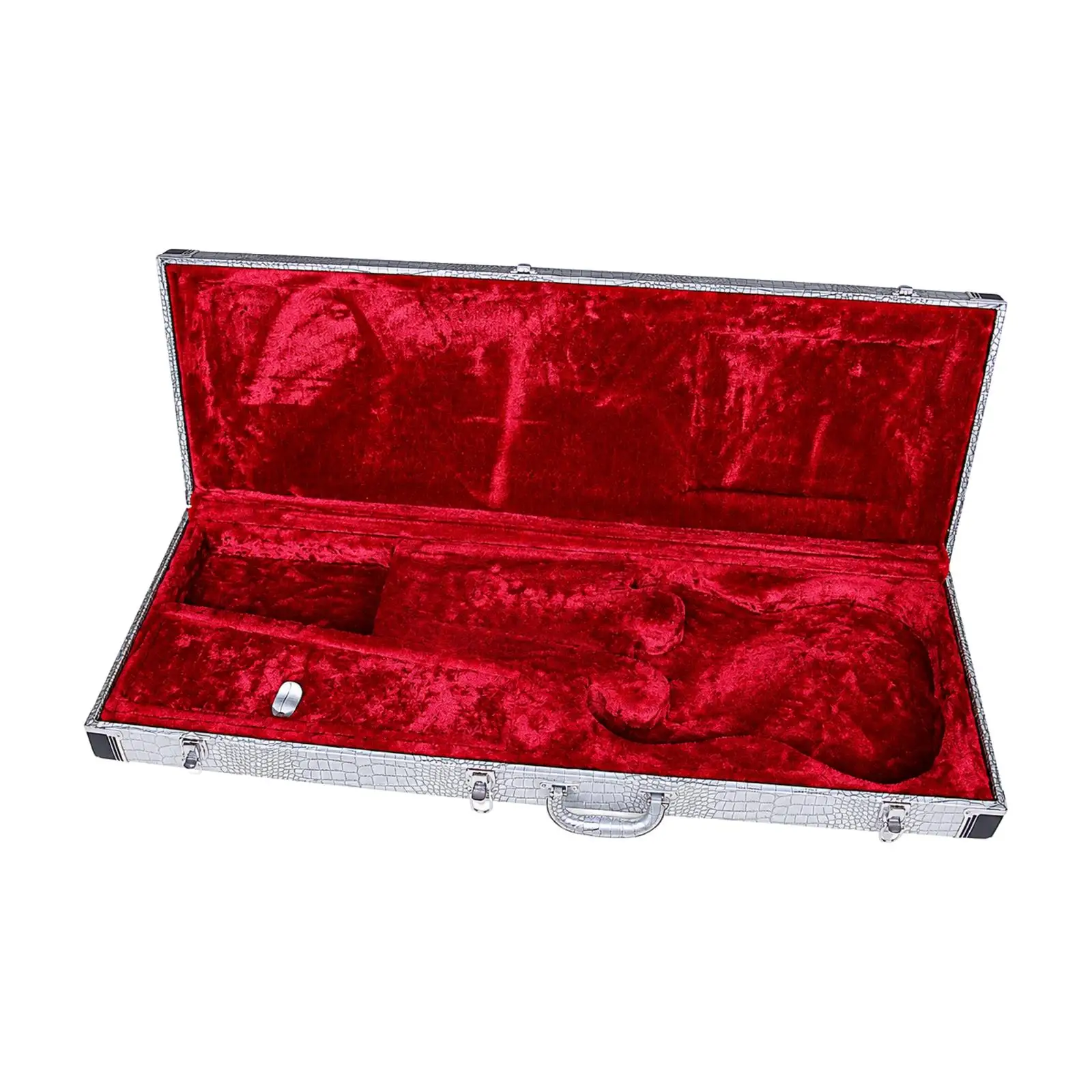 Electric Guitar Hard Case Guarding Hard-Shell Guitar Case with Accessory Compartment Impact-Resistant Padded for Musicians