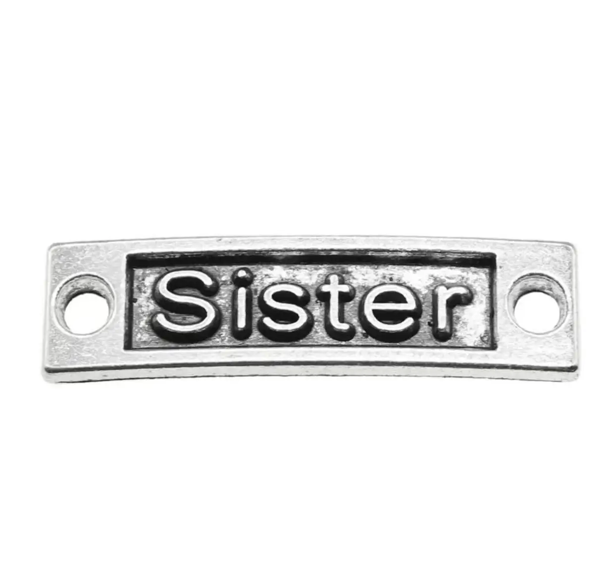 10pcs   35*9mm  Alloy metal tibetan silver color curved bar shaped lettering connectors    HW3882