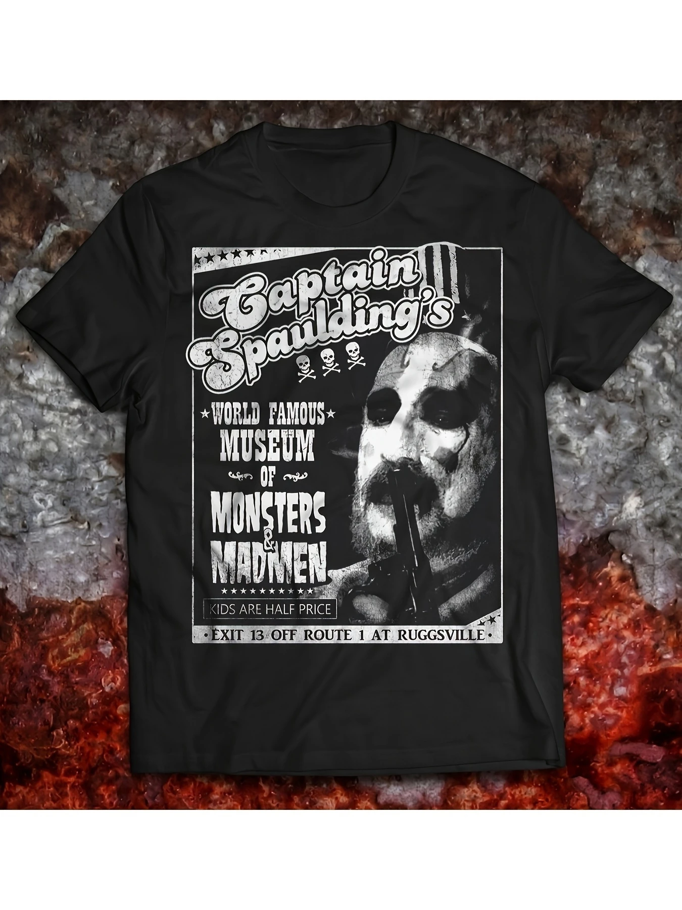 Captain Spaulding- Monsters and Madmen V2 T-Shirt Offered in This Heavyweight -Style Shirt Features Fun Meme Patterns
