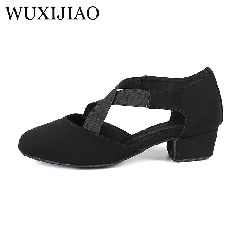 WUXIJIAO Soft soled teacher shoes Latin dance shoes Dance practice shoes Cross strap modern dance shoes