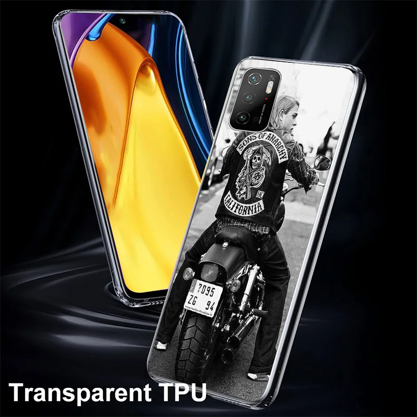 Sons Of Anarchy Black Phone Case For Xiaomi Poco X6 X5 X4 X3 Nfc F6 F5 Pro F4 Gt F3 F2 F1 M5S M4 M3 Personalized Print Cover