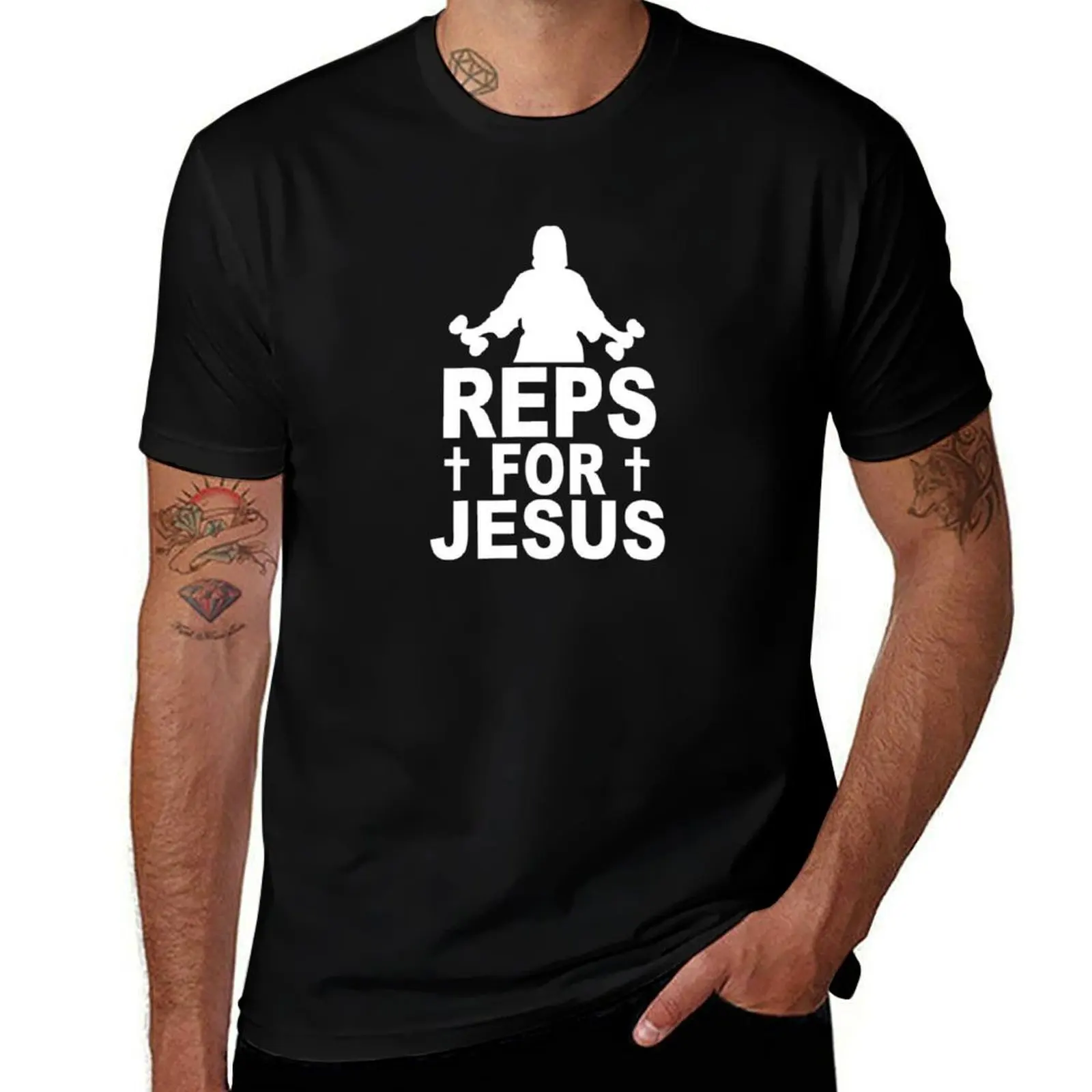 Reps For Jesus Art Design تي شيرت تي شيرت رجل عادية تي شيرت للرجل حزمة القطن تي شيرت