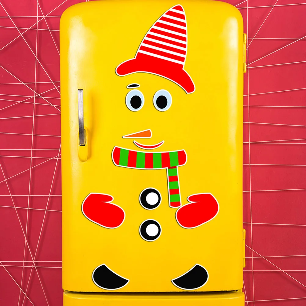 

1 set 1 Set Snowman Refrigerator Stickers Waterproof Magnetic Christmas Decor Fridge Magnet For Kitchen Office Locker