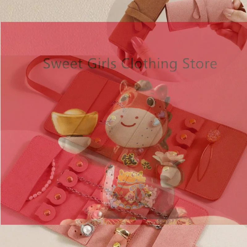 

【XJ】Jewelry Storage Bag Travel Portable Jewelry Organizer Foldable Case For Bracelet Ring Necklaces Earring Travel Protect Bags