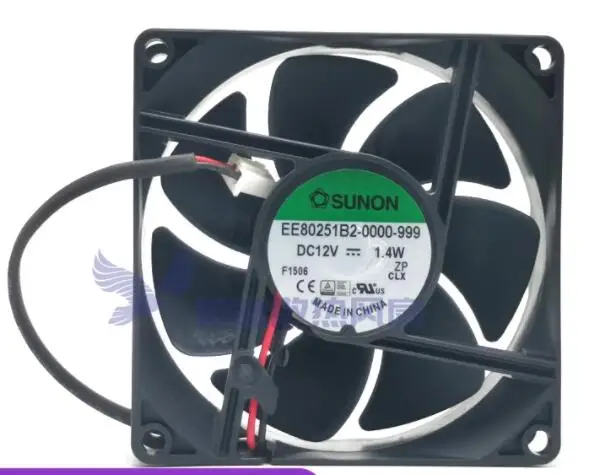 Ventilador De Refrigeração Do Servidor SUNON-2-Wire, EE80251B2-0000-999, DC 12V, 1.4W, 80x80x25mm