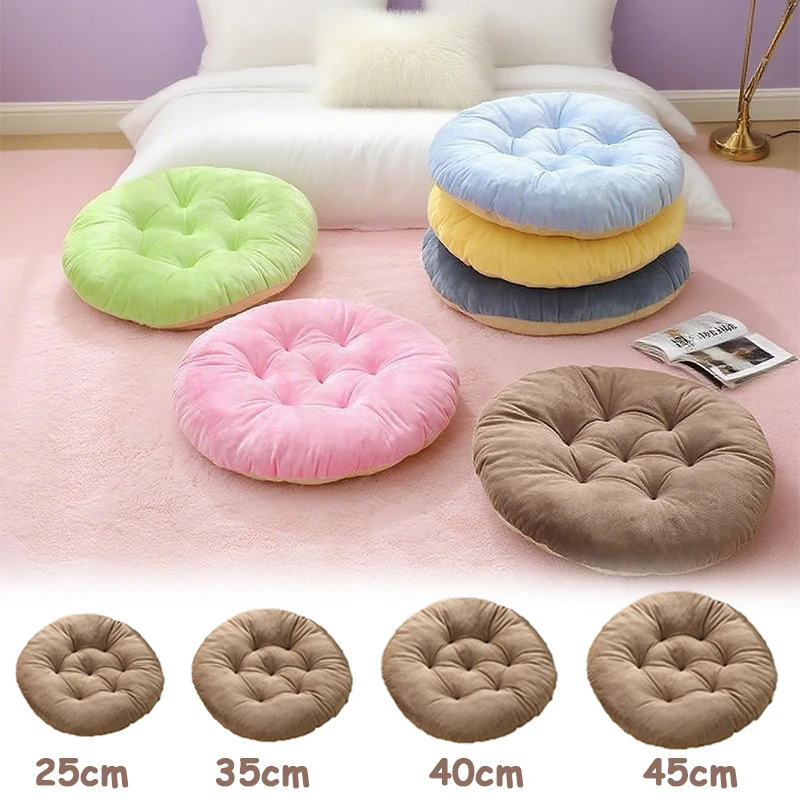 

Solid Color Round Seat Cushion 40cm Thicken Plush Non Slip Nap Pillow Floor Couch for Office Floor Chair Meditation School