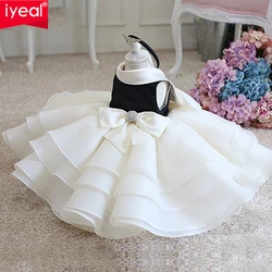 IYEAL 2024 Children Girls Dresses for Eid Kids Elegant Wedding Princess Party Dresses for Girls Birthday Baptism Formal Clothing