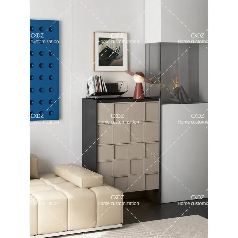 Minimalist Solid Wood Modular Cabinet Antique Floor to Ceiling Dining Sideboard Chest Bookcase Color Matching Household