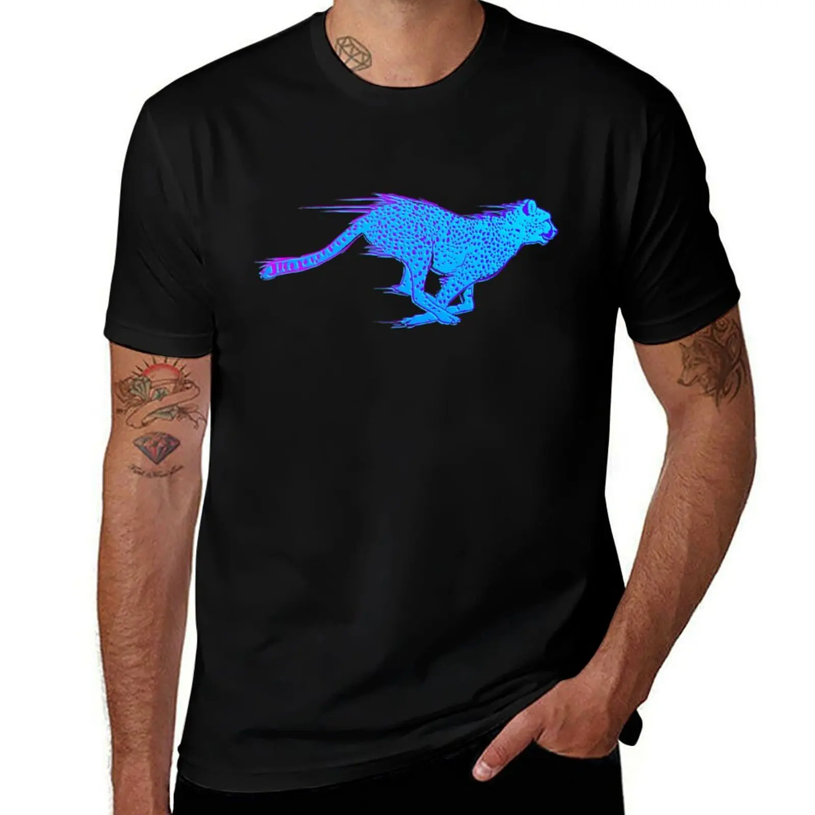 OUTRUN CHEETAH T-Shirt Plus Size Street Style Tee T-Shirt