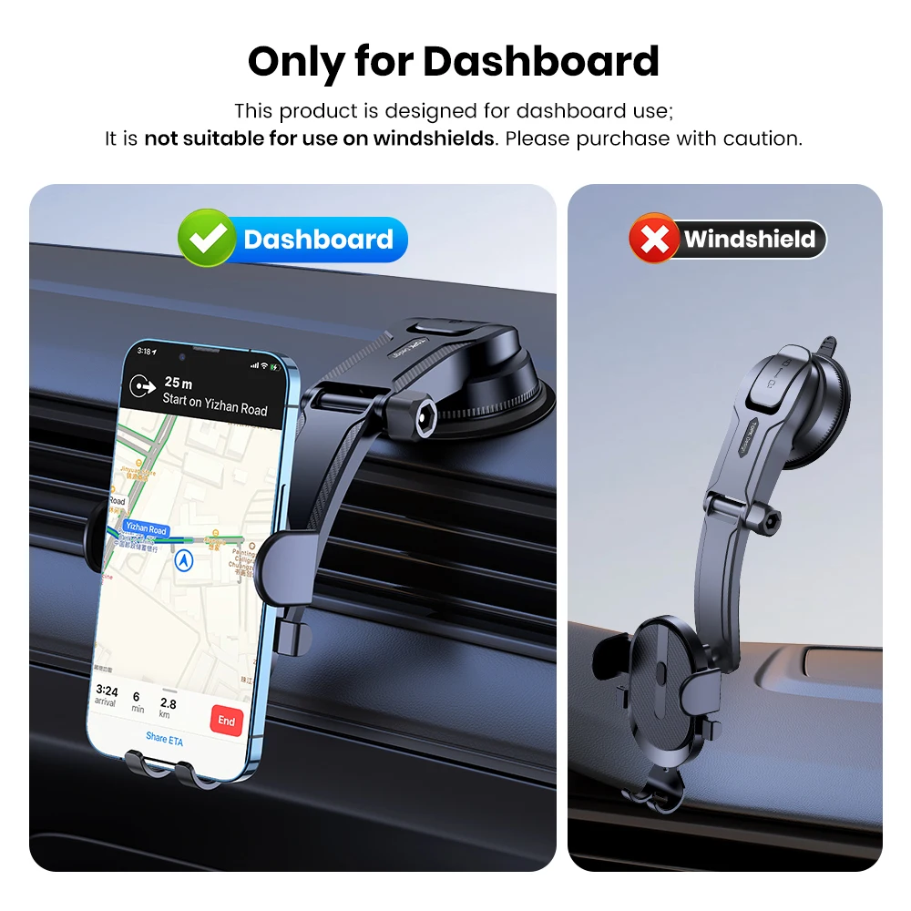 Suporte de telefone para carro TOPK para painel, suporte de telefone celular mãos livres atualizado para carro para telefones celulares iPhone Samsung
