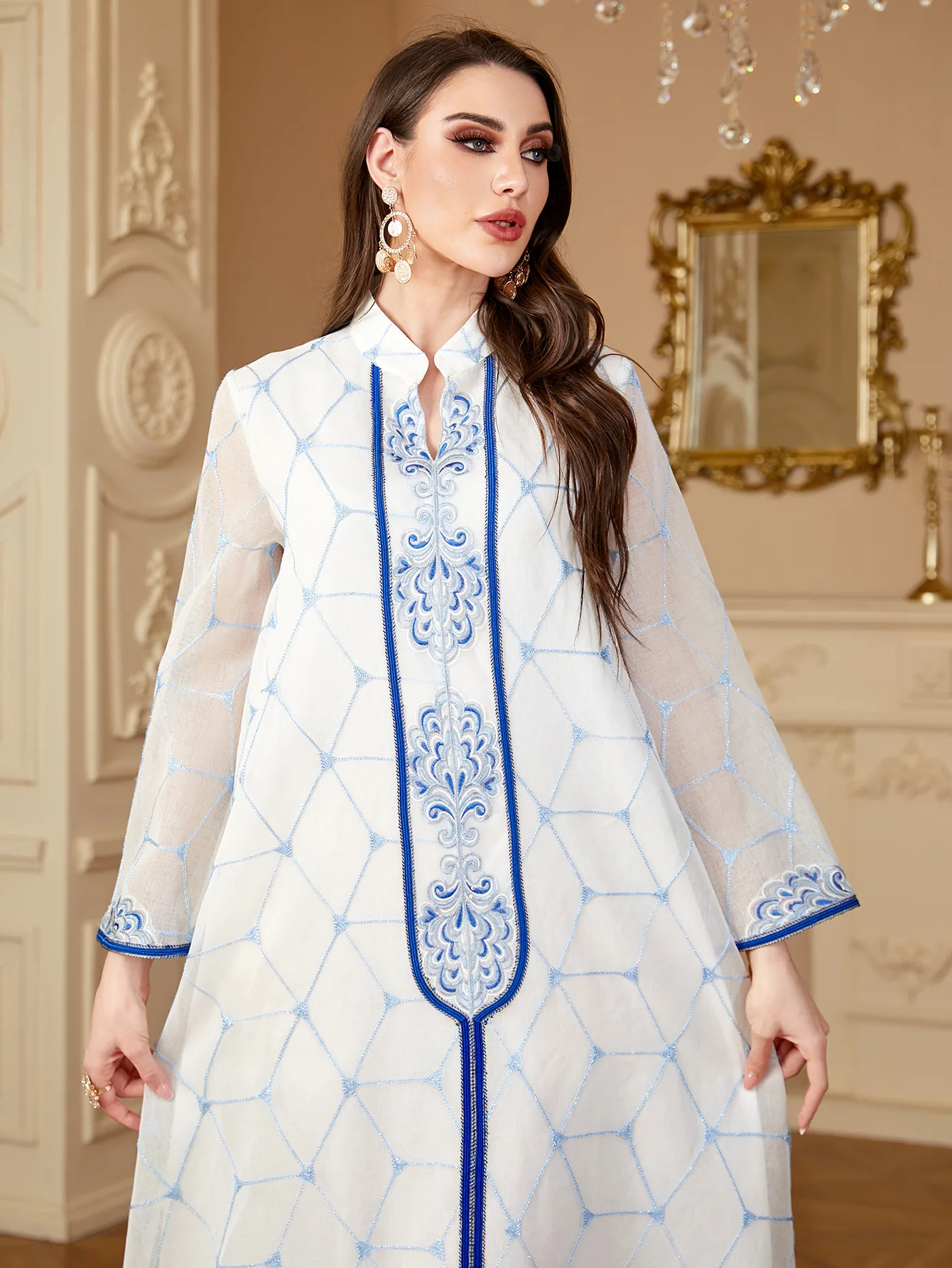 Eid Muslim Dress for Women Jalabiya Party Long Dresses Abaya Long Robe Morocco Dubai Ramadan Embrodiery Kaftan Vestidos Largos