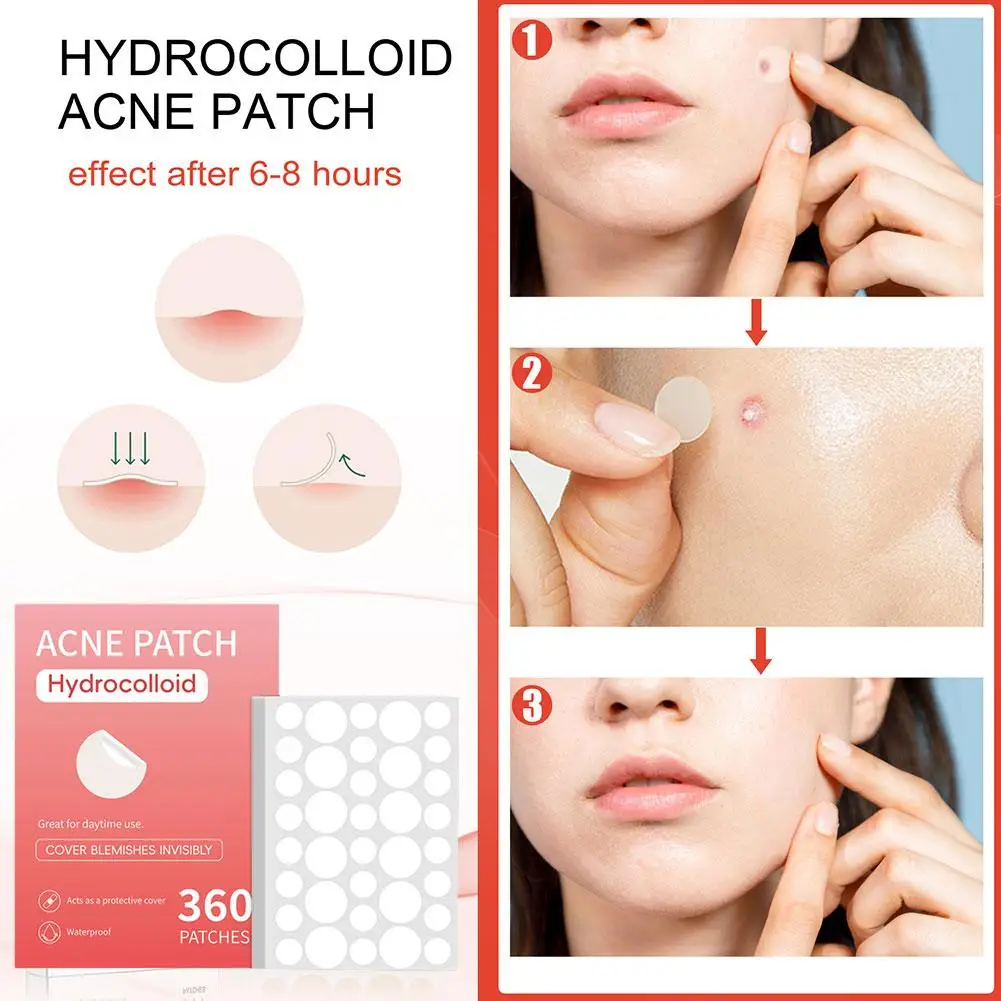 360pcs Invisible Removal Pimple Anti-Acne Hydrocolloid Patches Spots Marks Concealer Waterproof Anti-inflammatory Repair Sticker