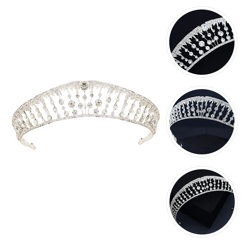 

Princess Crown Headpiece Rhinestones Tiara Banquet Bridesmaid Gifts Wedding Party Hair Jewelry Elegant Accessories