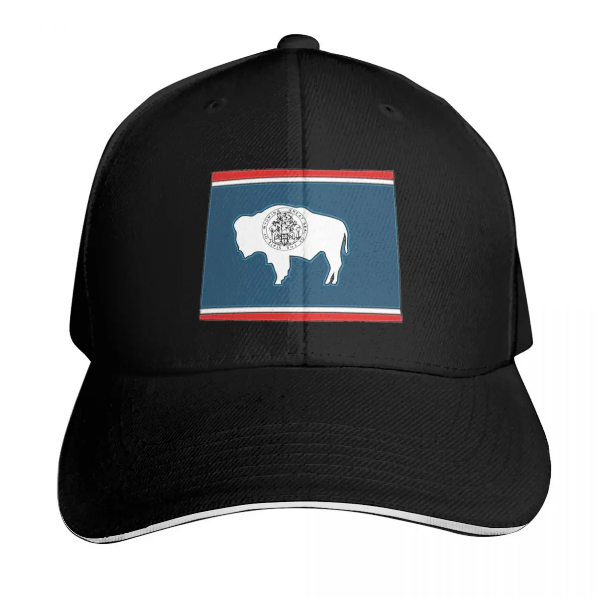 

Wyoming Map With Wyoming State Flag Baseball Cap Sunscreen Snapback Cap Sunhat Women's Beach Visor Men's