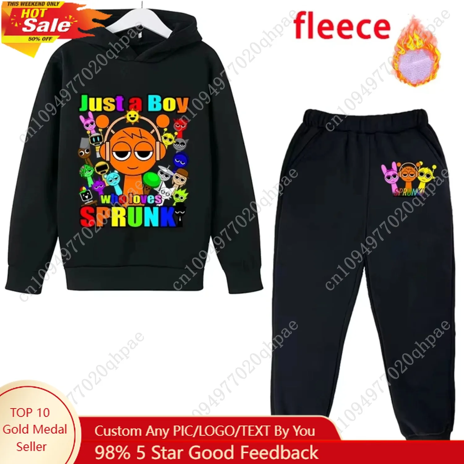 

Sprunki Kids Anime Cute Hoodies Pants Set Children Autumn Winter Clothing Boy Girl Cartoon Hooded Top Fashion Trousers Gift 2025