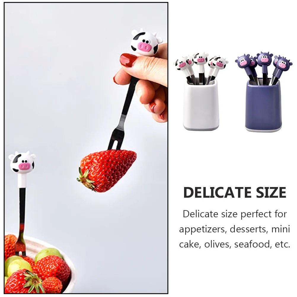 

2 set Calf Shape Fruit Forks Stainless Steel Dessert Cake Fork For Wedding Party Hotel Home Use Appetizer Seafood Eating Fine