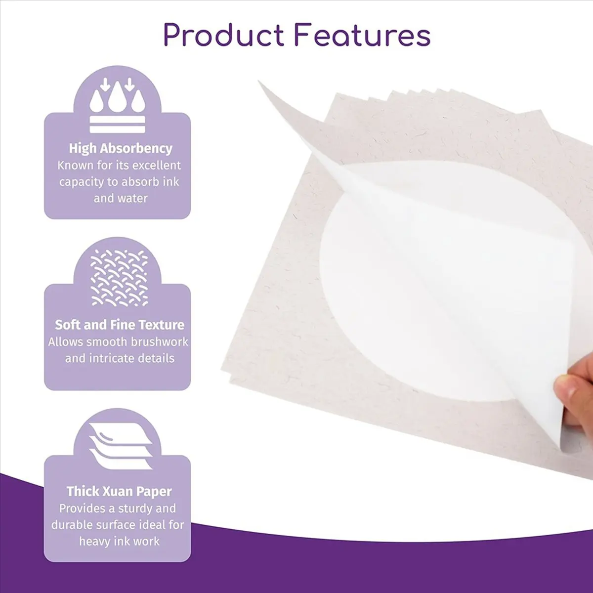 【COUPON!】{0}20-Sheets Soft Rice Paper Raw Pre-Mounted, Raw Rice Paper for Painting Writing Drawing, Shikishi Paper