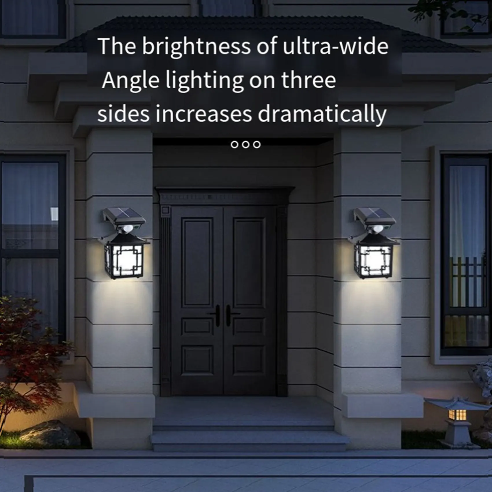 

JHD 5X Solar Wall Lanterns Outdoor Waterproof 200LM Motion Sensor Wall Lights Fence Light With 3 Modes Exterior Wall Sconces