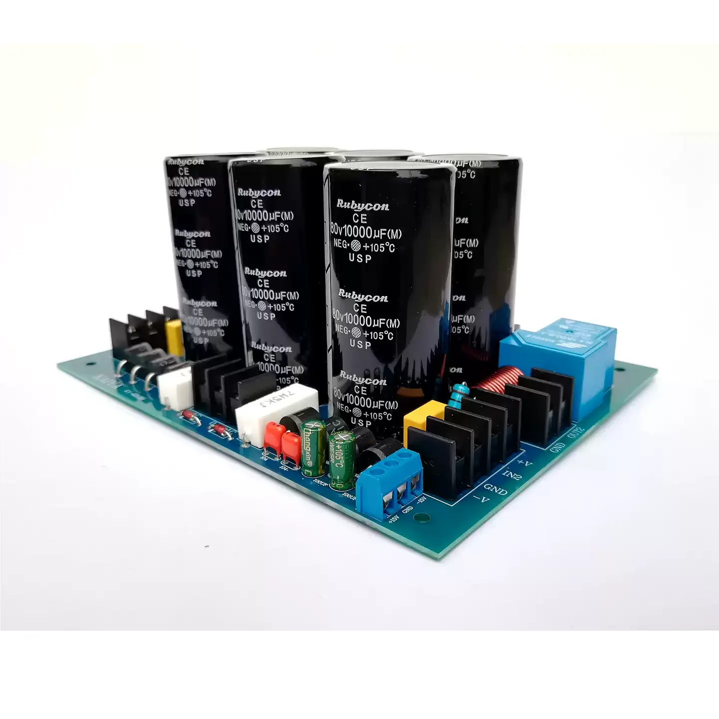 High-speed tube rectifier filter power supply, audio power amplifier, speaker protection with 12V output integrated board 80V80A
