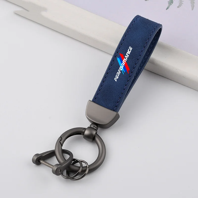 Suede Car Logo Keychain Leather Zinc Alloy Car Key Ring For BMW Performance F30 F10 E90 F20 E46 E60 E70 E39 E36 E87 X7 E92 E91