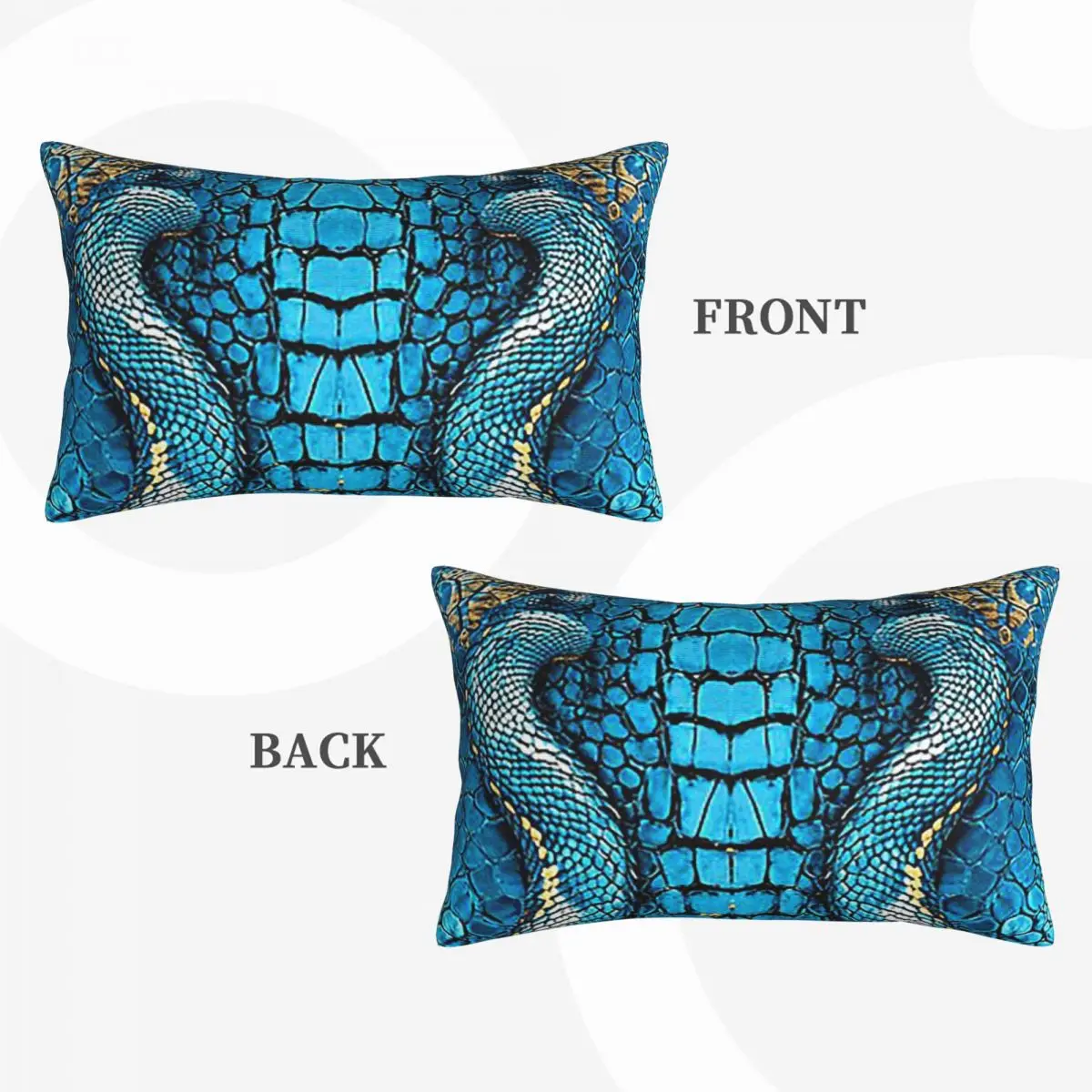 Snake Skin Blue Snake Serpent Animal Print Viper Fashion Rectangle Pillowcase Cushion Cover Decorative Bed Home Throw Pillow