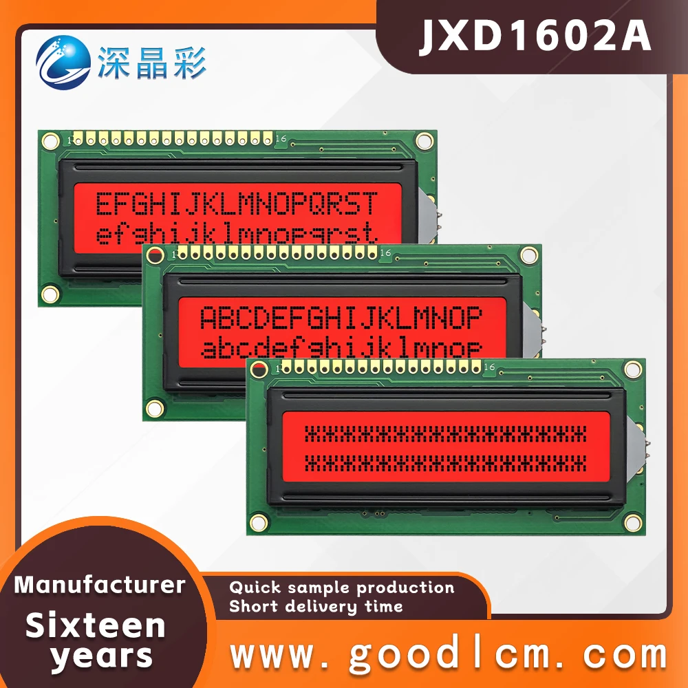 Russian language LCD screen JXD1602A FSTN Red Positive 16X2 character screen high standard industrial LCM display module