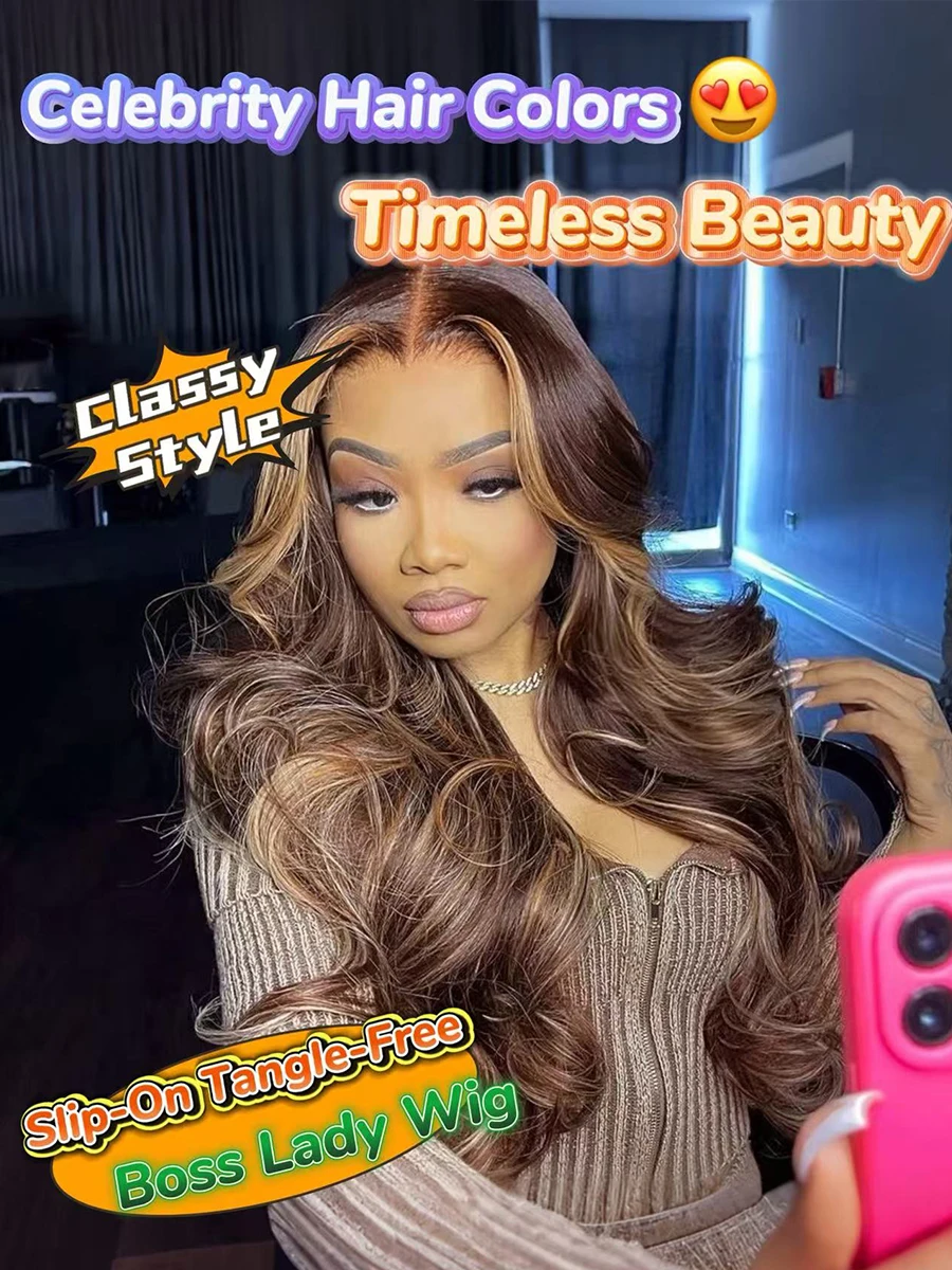 

200 Density Brazilian Ombre Blonde Wig P427 Highlight Human Hair With Baby Hair Natural Hairline 13x4 Lace Frontal Body Wave