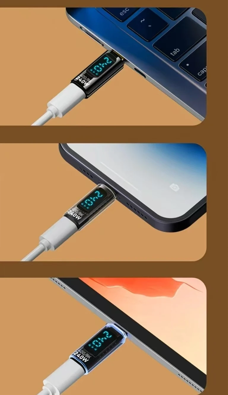 Portable USB Digital Display Cable Type C To Type C 8K Video Transfer Outdoor Shooting Equipment Continuous Stable Power Supply