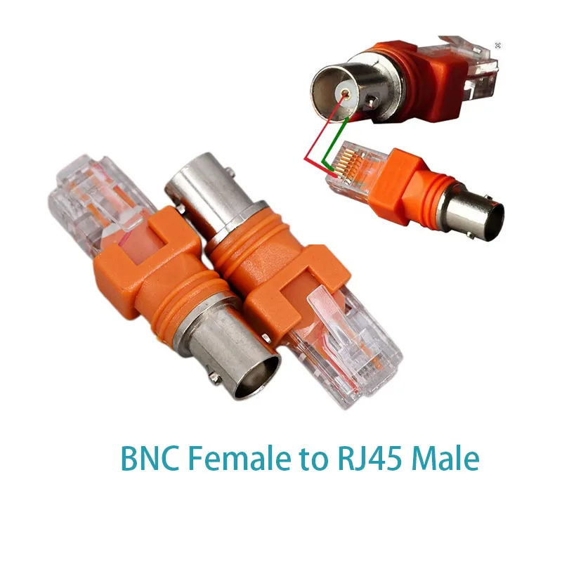 BNC Female to RJ45 Male Coaxial Barrel Adapter Connector Chassis Panel Mount Monitor Accessorie for Analyzer Line Tester W28