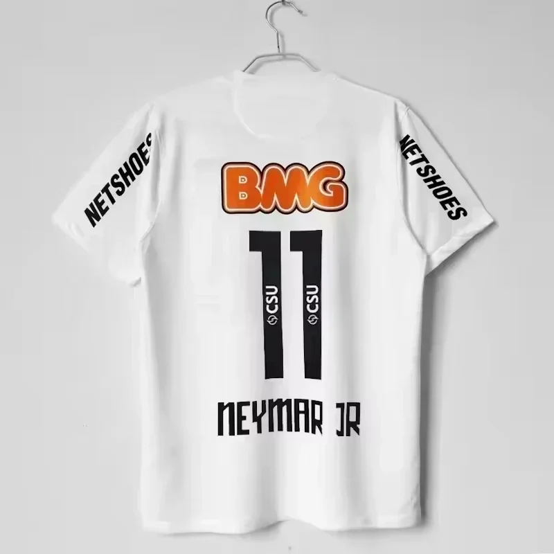 Camisetas de fútbol clásicas Vintage para adultos y niños, camisetas de algodón para la familia Santossi, camisetas de fútbol Vintage Little Neymar, ropa Unisex, 11-12