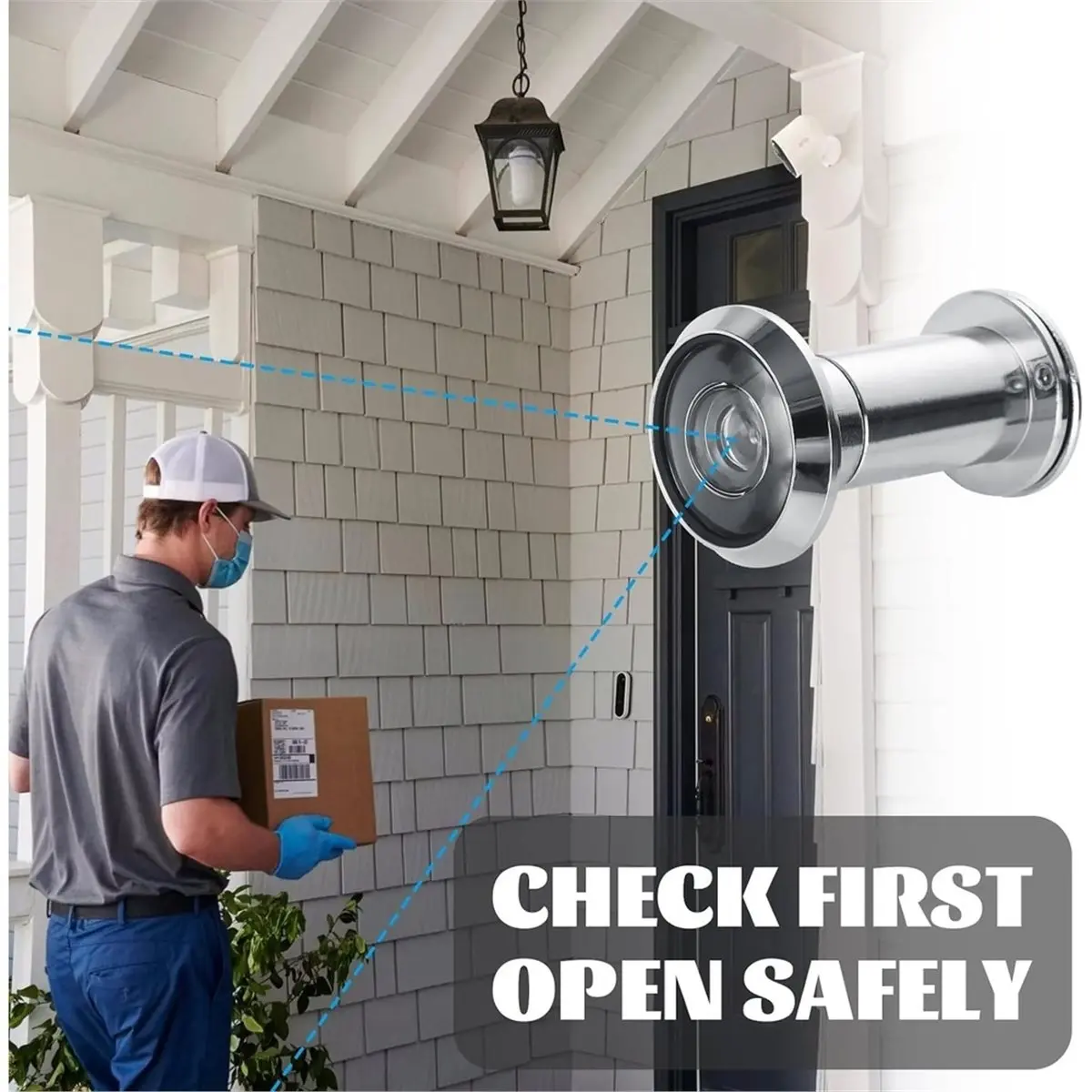 Winter Essential 4 Pack Door Viewer Peephole 200-Degree Door Viewer with 16mm/0.63inch Drill Bit for 1-1/2