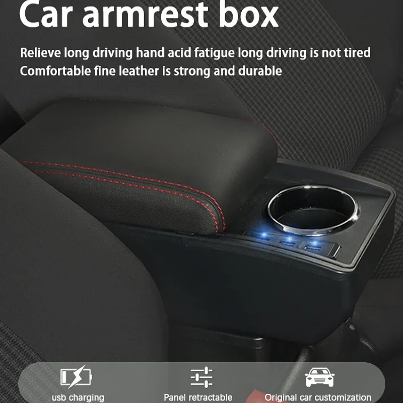 New model Car Armrest box for MAZDA 2 Armrest For MAZDA 2 Demio Central Store content Storage box with fast charging view 4