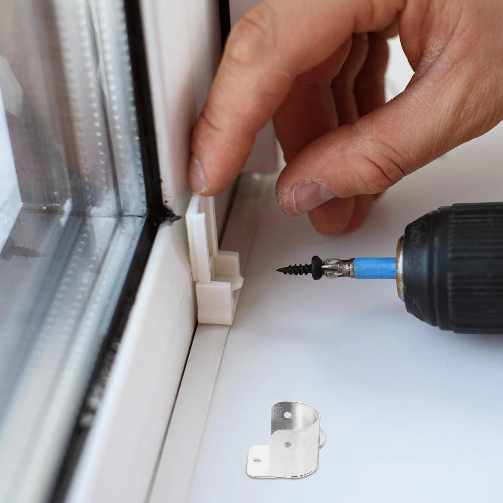 

4Pcs Stainless Steel Curtain Rod Brackets Heavy Duty Side Mount Holders Secure Support for Home Office Hotel Window Accessories